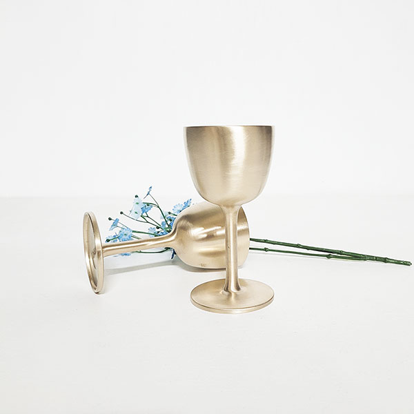 방짜 유기 와인잔 술잔 컵 샴페인 고블렛잔 주물 방식 놋 답례품 선물