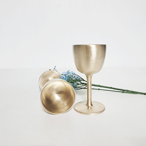 방짜 유기 와인잔 술잔 컵 샴페인 고블렛잔 주물 방식 놋 답례품 선물