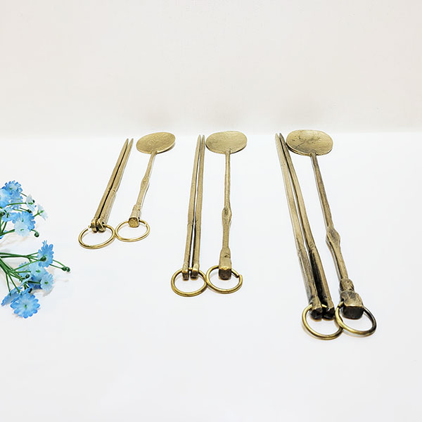 황동 캠핑 집게 세트 화로 숫집게 불멍도구 바베큐 요리집게 청동 신주 주물