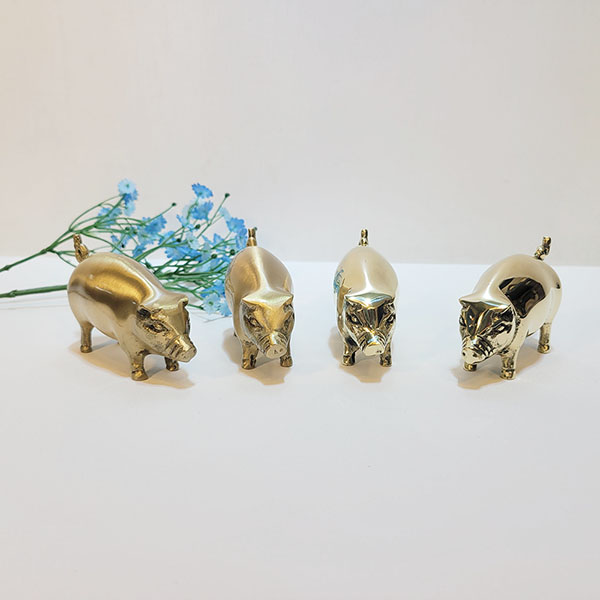 돼지 미니 대 조각상 조각품 조형물 청동 황동 공예품 장식품 인테리어 소품