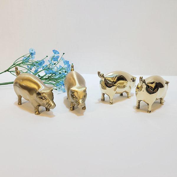 돼지 미니 대 조각상 조각품 조형물 청동 황동 공예품 장식품 인테리어 소품