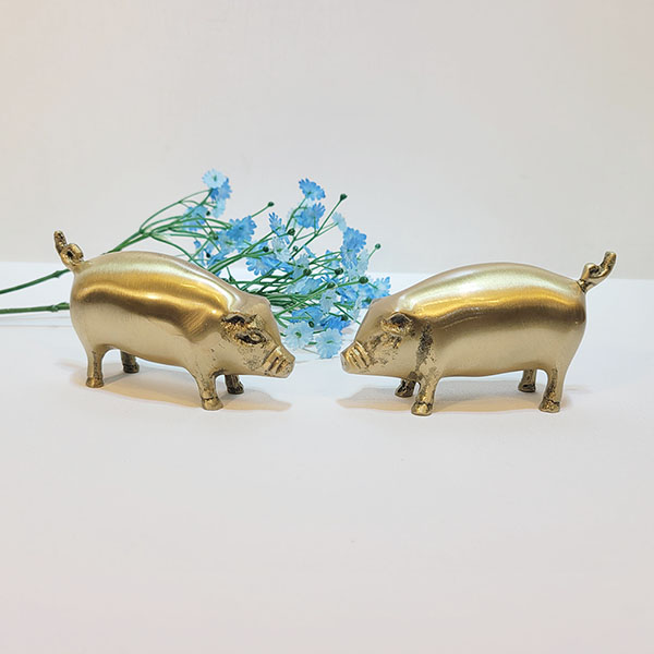 돼지 미니 대 조각상 조각품 조형물 청동 황동 공예품 장식품 인테리어 소품