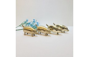 돼지 미니 대 조각상 조각품 조형물 청동 황동 공예품 장식품 인테리어 소품