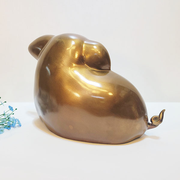 웃는 복돼지 대 가족 돼지 청동 황동 조각상 조각품 장식품 재물운 행운 복 성공기원 인테리어소품