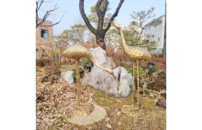 두루미 2호 학 조각상 황동 청동 장식품 조각품 조형물 카페 상점 전원주택 정원 마당 동산 조경 인테리어