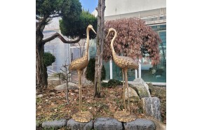 두루미 1호 학 조각상 황동 청동 장식품 조각품 조형물 카페 상점 전원주택 정원 마당 조경 동산 인테리어