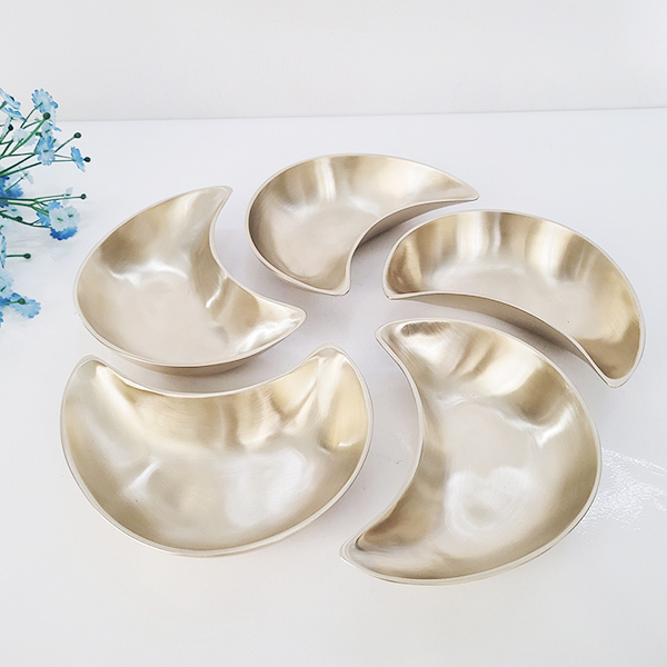 방짜 유기 나눔 접시 반달 그릇 놋 구절판 플레이트팅 한식 일식 주물 5p세트
