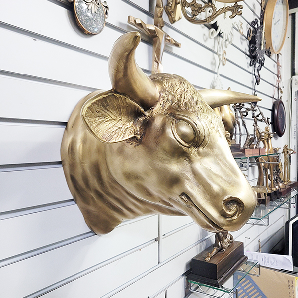 황소 소 머리 장식 간판 조각상 조각품 조형물 벽장식 모형 헌팅트로피