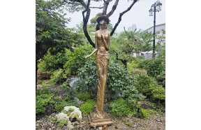 해변의여인 특대 앤틱 브론즈 여성상 조형물 청동 황동 조각상 카페 정원 야외 오브제인테리어 동상 장식품